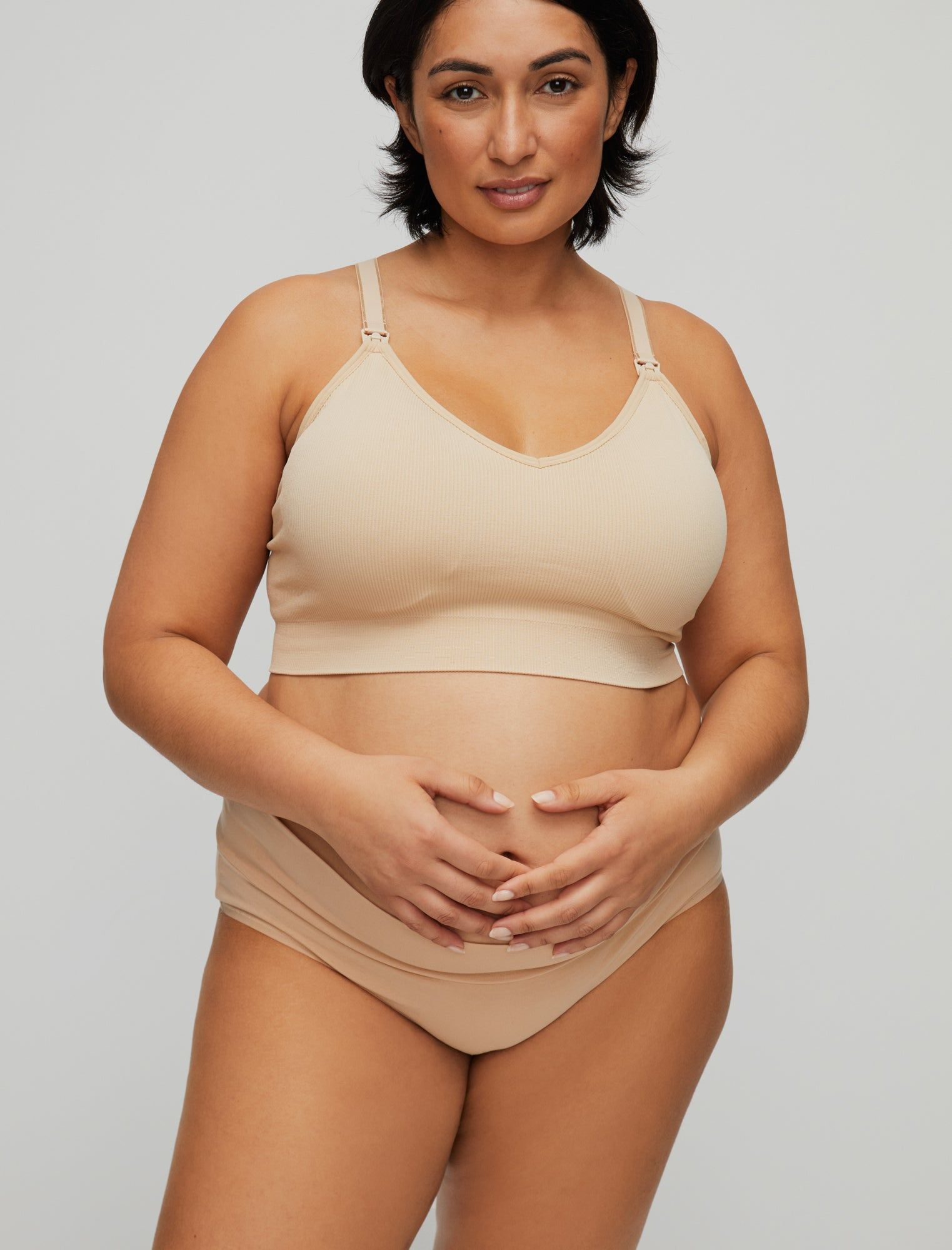 Plus Size Seamless Rib Knit Maternity And Nursing Bra sold by Motherhood Maternity