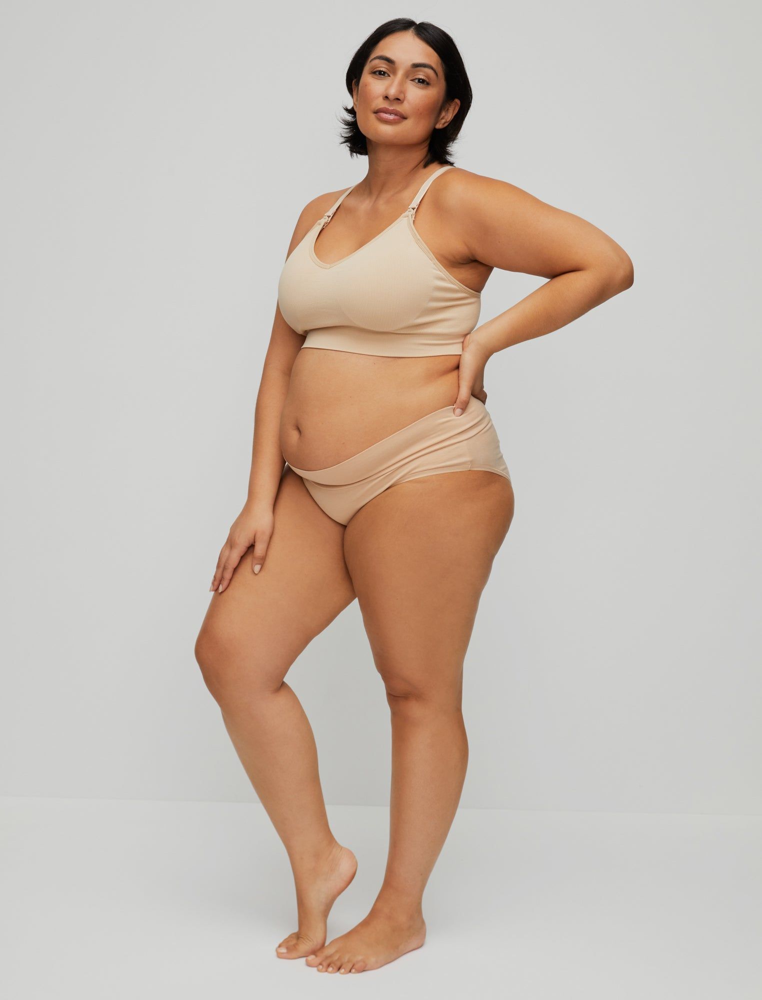 Plus Size Seamless Rib Knit Maternity And Nursing Bra sold by Motherhood Maternity product image thumbnail 3