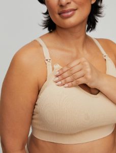 Plus Size Seamless Rib Knit Maternity And Nursing Bra sold by Motherhood Maternity