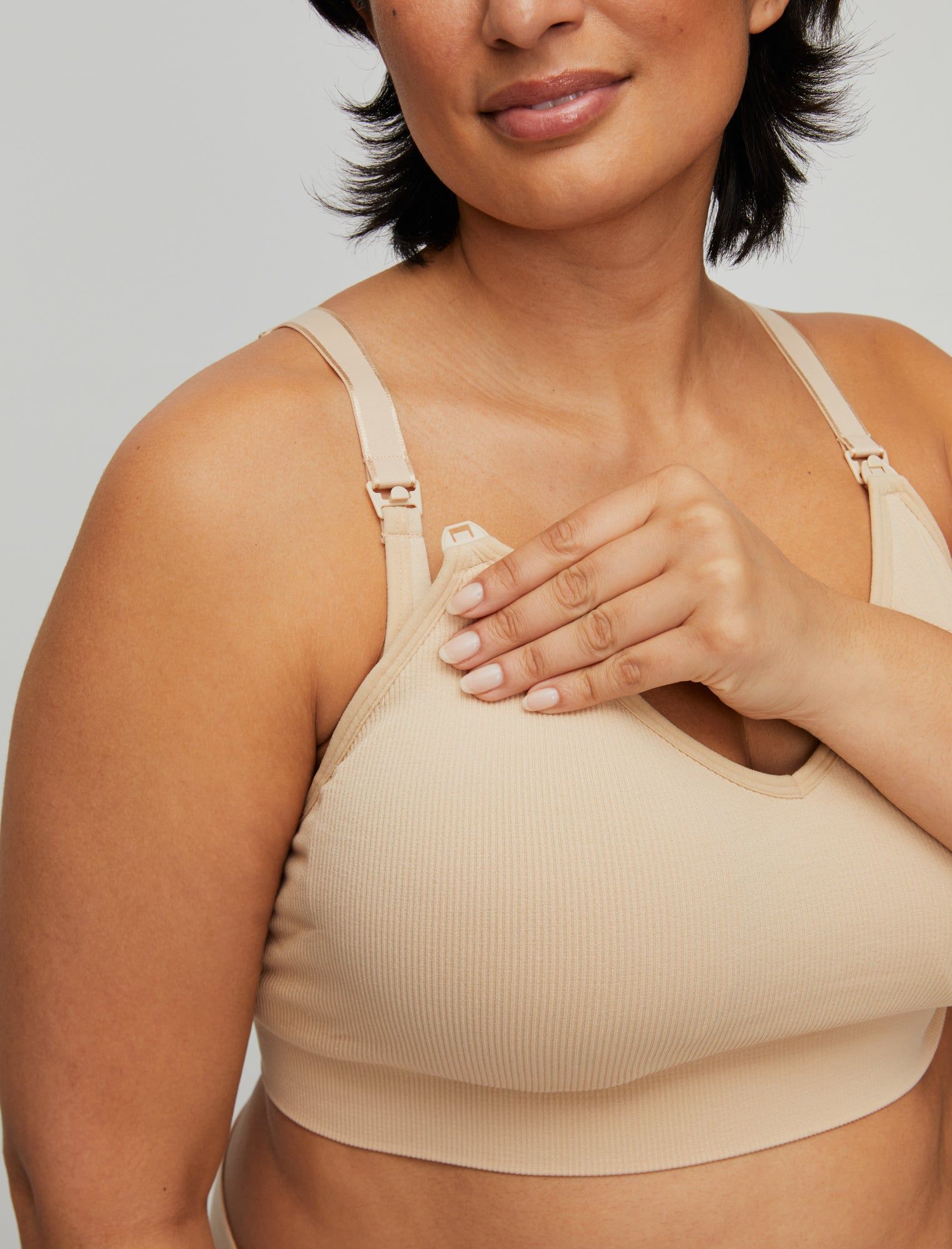 Plus Size Seamless Rib Knit Maternity And Nursing Bra sold by Motherhood Maternity product image thumbnail 2