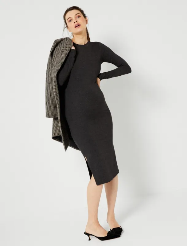 Luxe Long Sleeve Knit Midi Dress sold by Motherhood Maternity