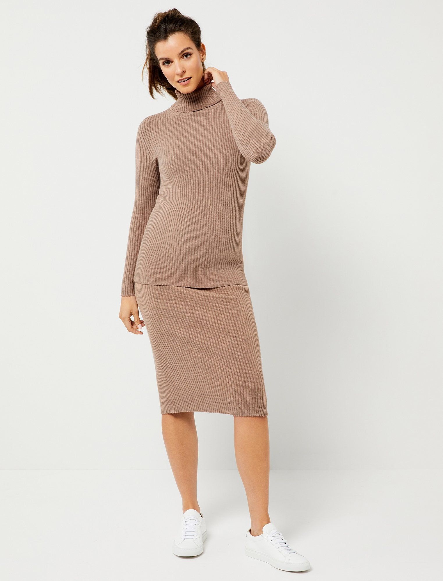 Pietro Brunelli Textured Rib Knit Maternity Turtleneck Sweater sold by Motherhood Maternity
