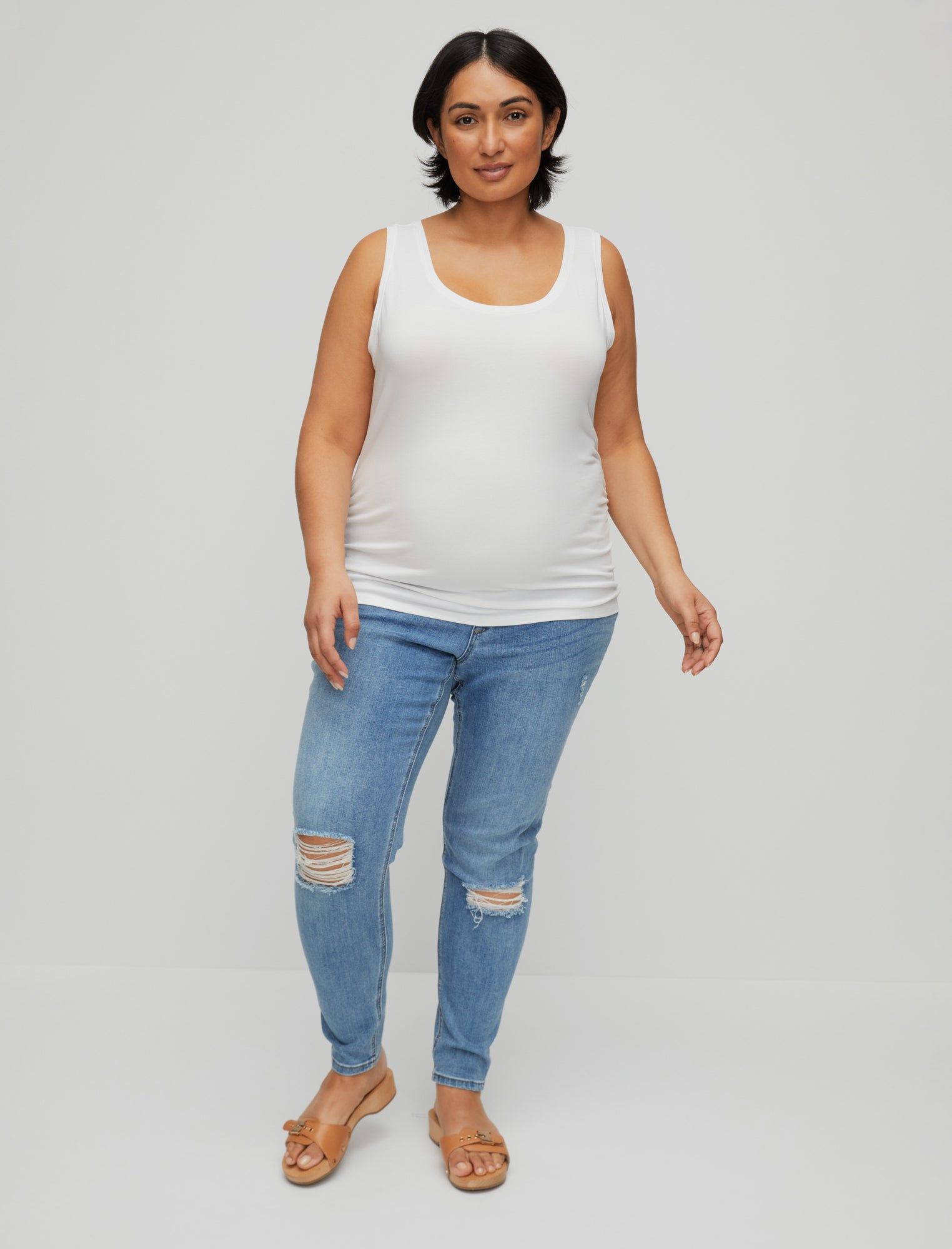 Plus Size Side Ruched Scoop Neck Maternity Tank Top sold by Motherhood Maternity product image thumbnail 2