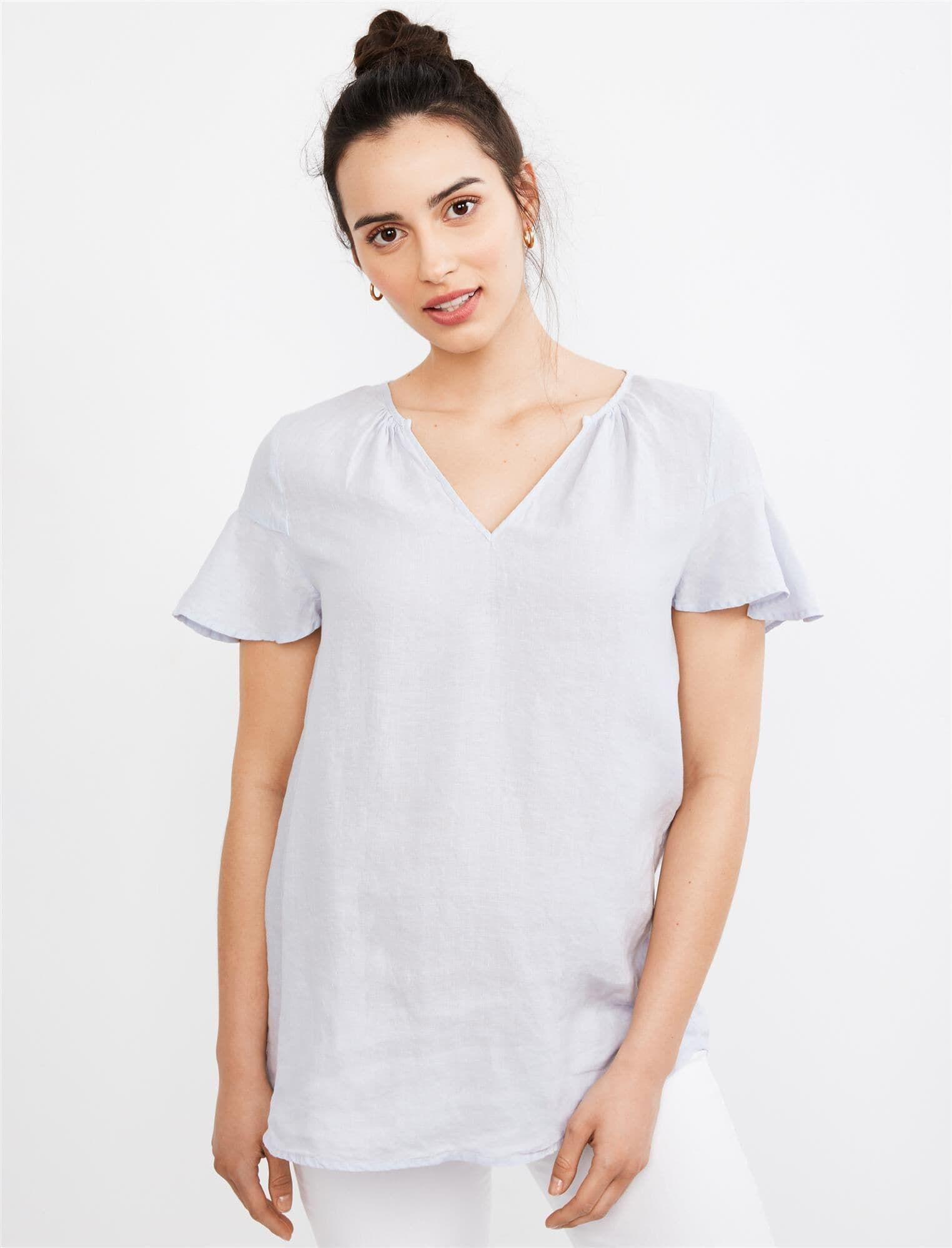 Velvet Breezy Linen Maternity Top sold by Motherhood Maternity