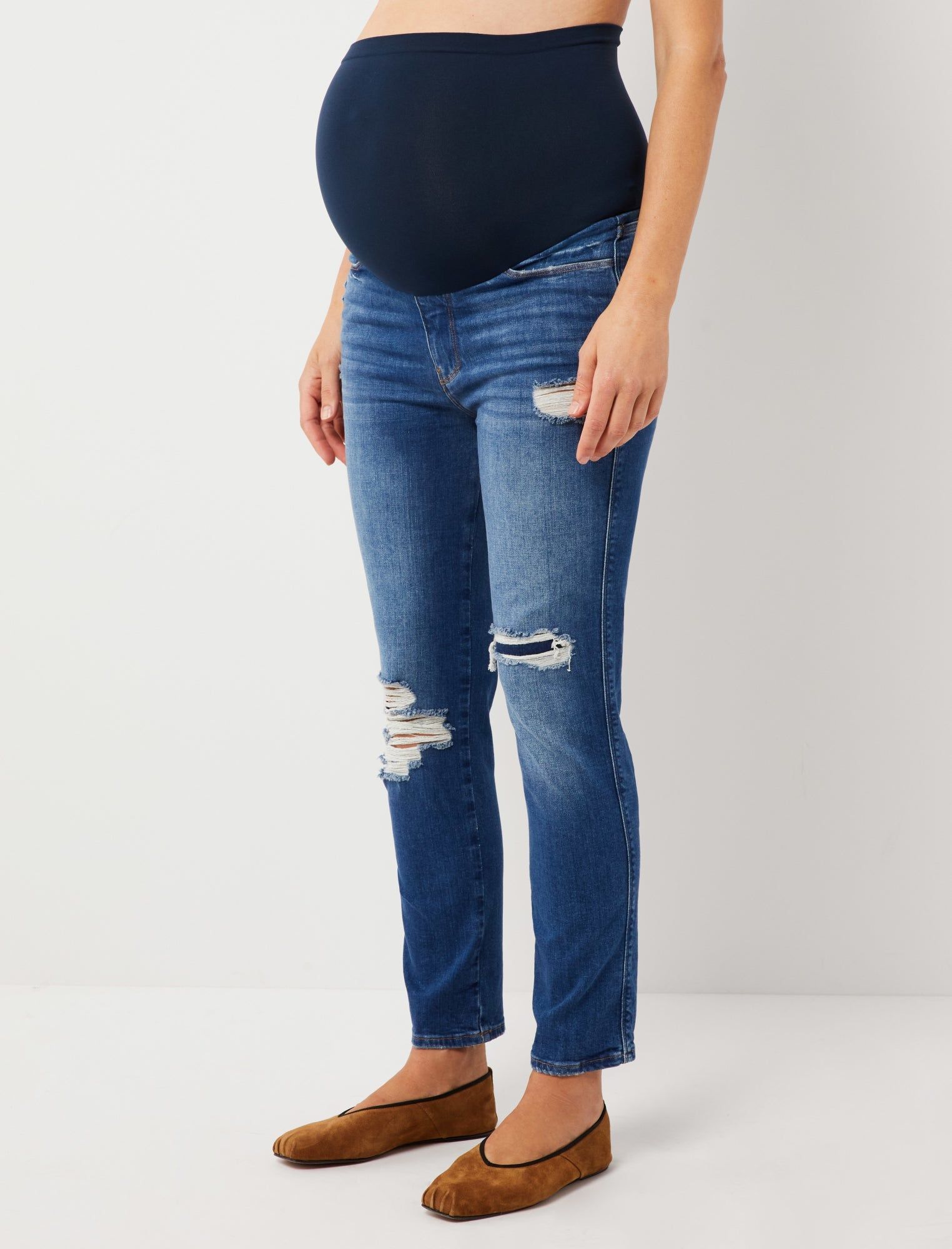 Frame Le Jeanne Destructed Skinny Crop Maternity Jean sold by Motherhood Maternity product image thumbnail 3
