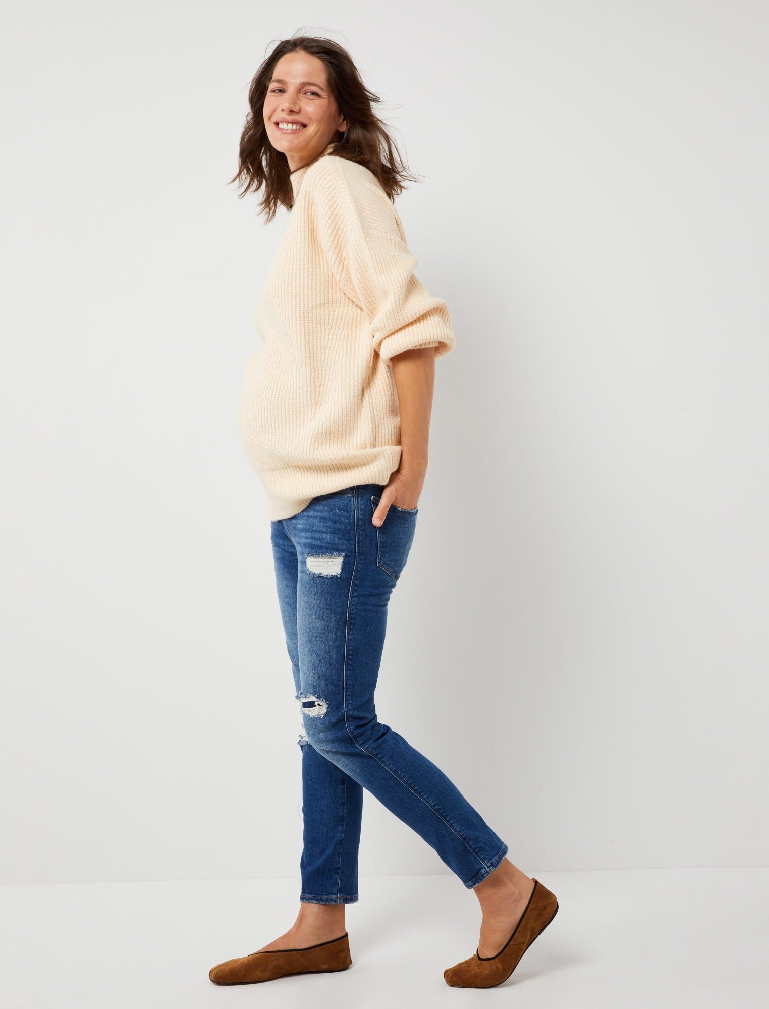 Frame Le Jeanne Destructed Skinny Crop Maternity Jean sold by Motherhood Maternity product image thumbnail 2