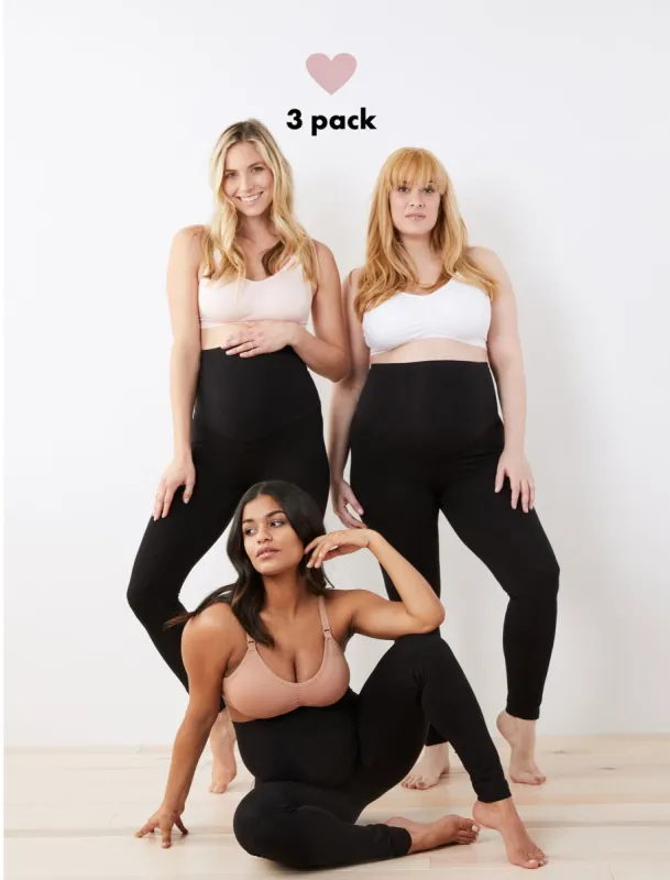 3-Pack Basic Maternity Leggings- Black sold by Motherhood Maternity