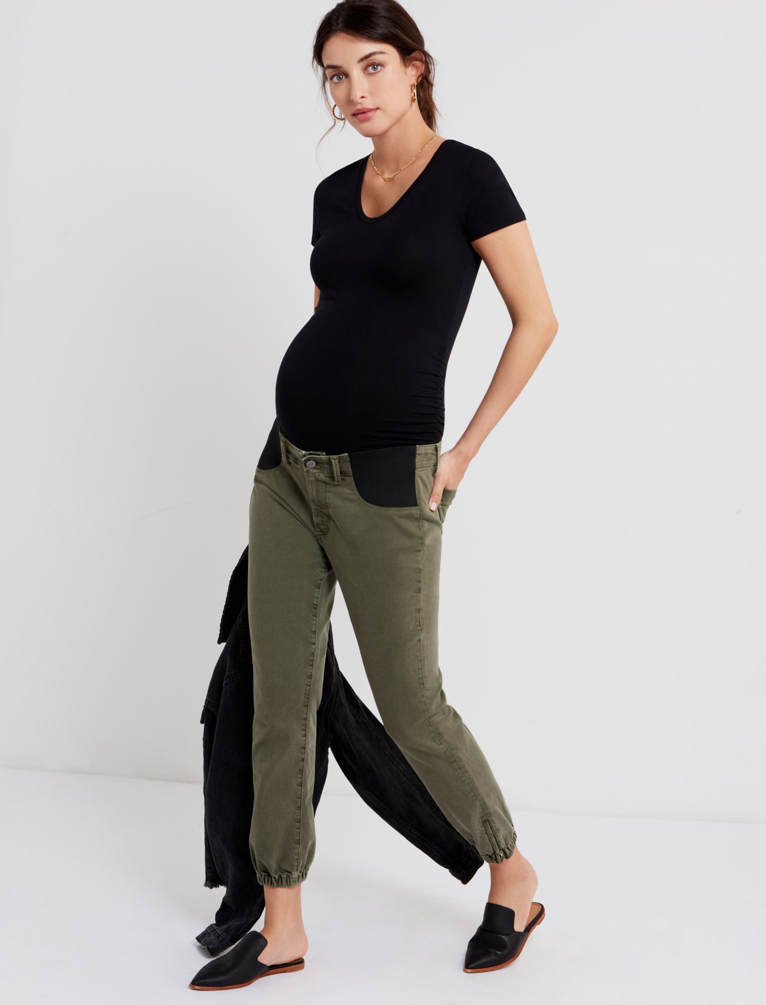 Paige Side Panel Jogger Maternity Jeans sold by Motherhood Maternity