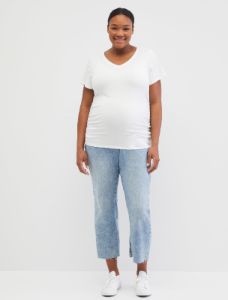 Plus Size V-Neck Side Ruched Maternity Tee sold by Motherhood Maternity