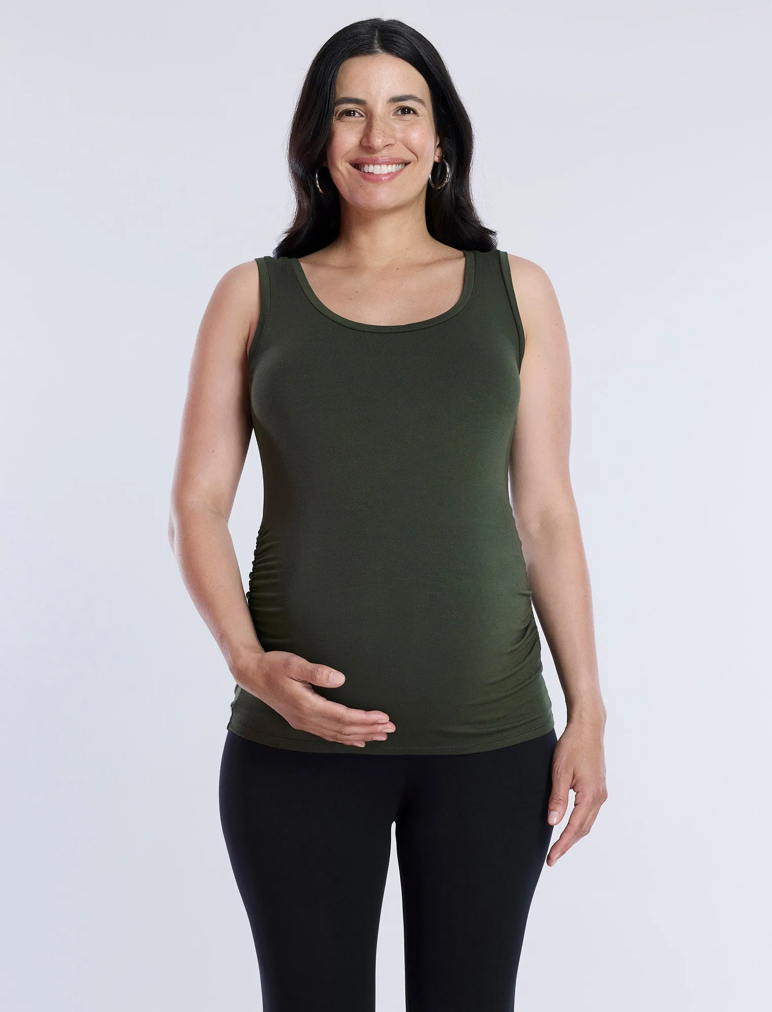 Side Ruched Maternity Tank Top sold by Motherhood Maternity