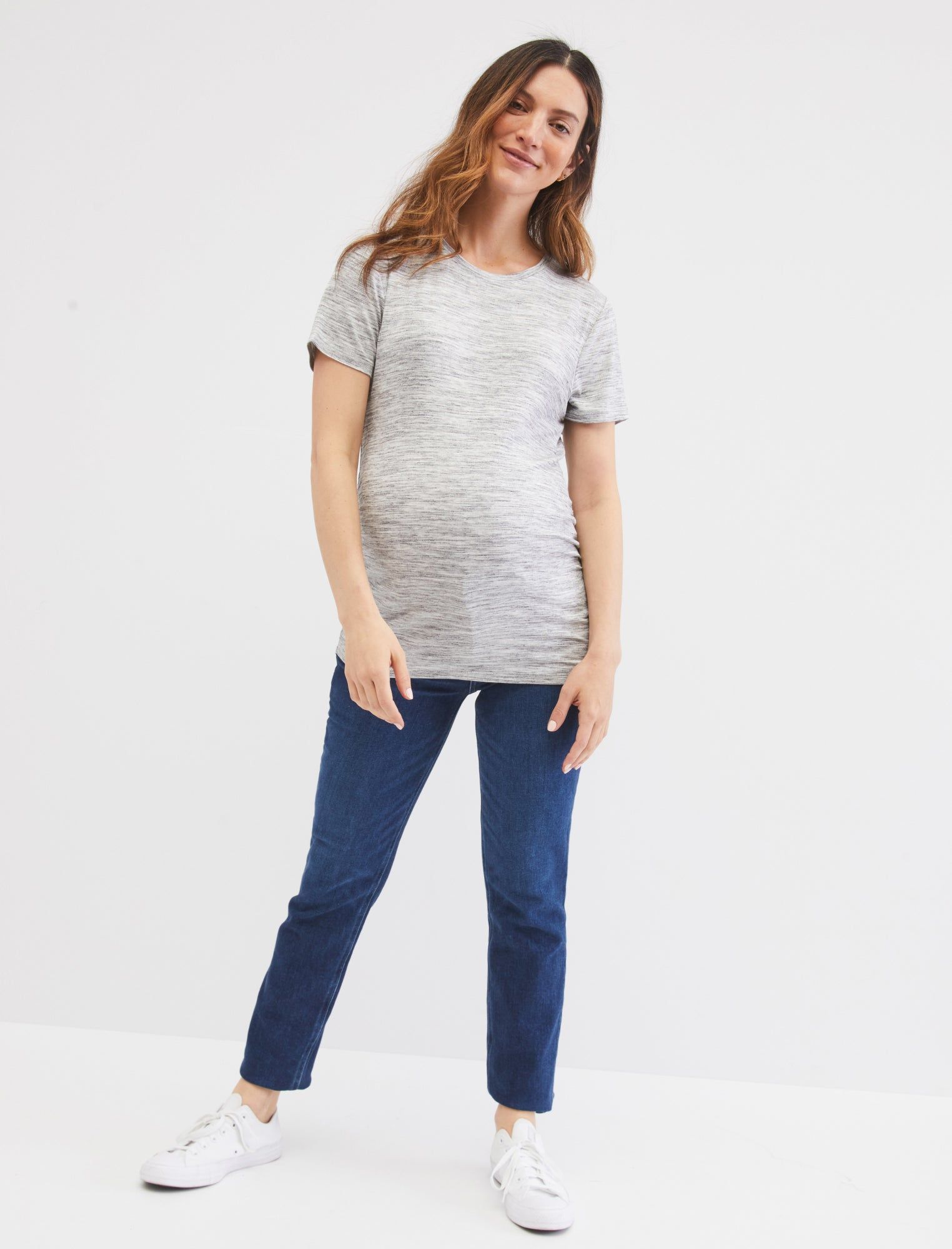 Crew Neck Side Ruched Maternity Tee sold by Motherhood Maternity product image thumbnail 2
