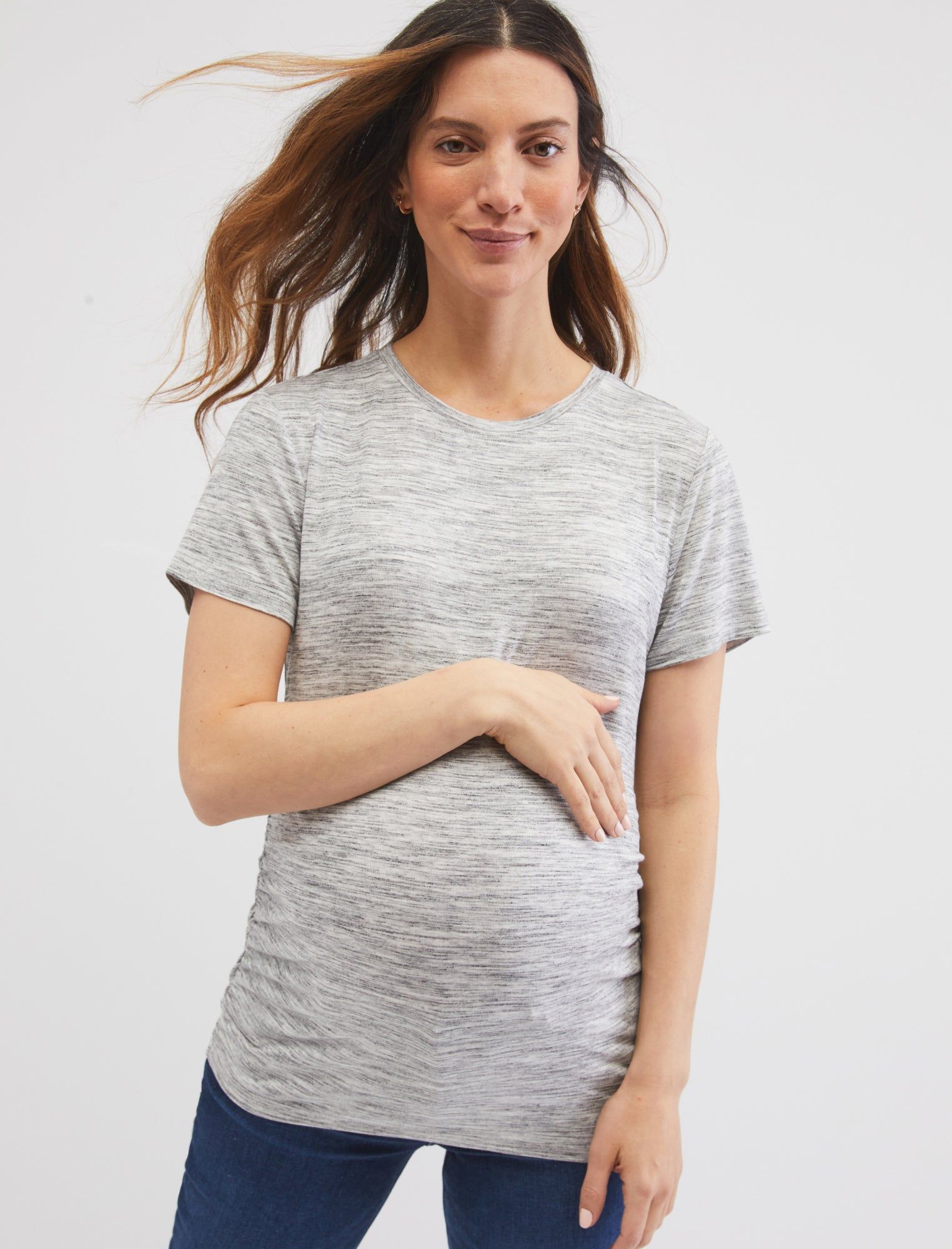 Crew Neck Side Ruched Maternity Tee sold by Motherhood Maternity