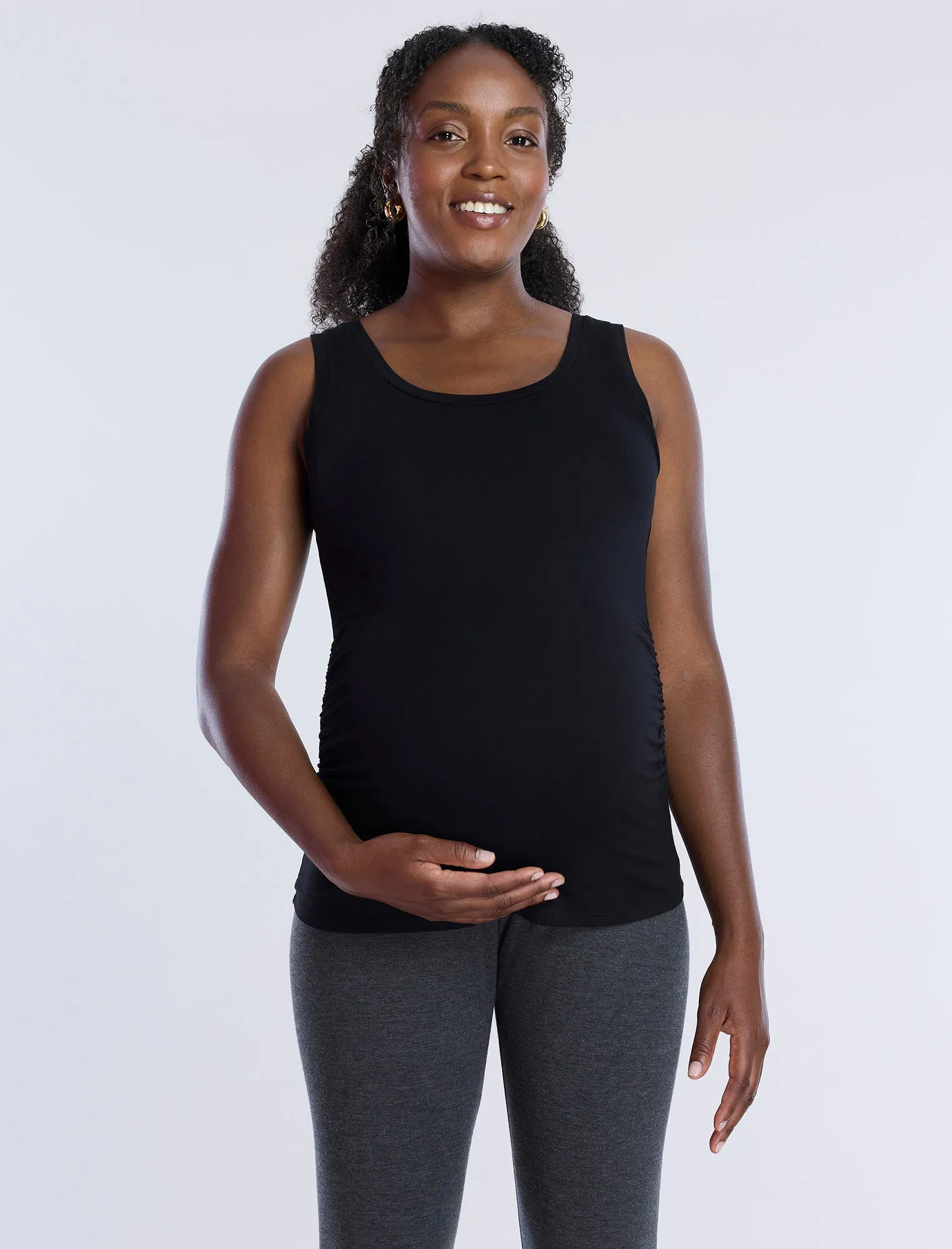 Side Ruched Maternity Tank Top sold by Motherhood Maternity