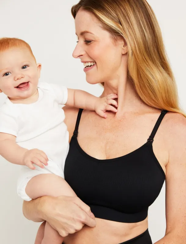 Seamless Rib Knit Maternity & Nursing Bra with brrr° Triple Chill sold by Motherhood Maternity