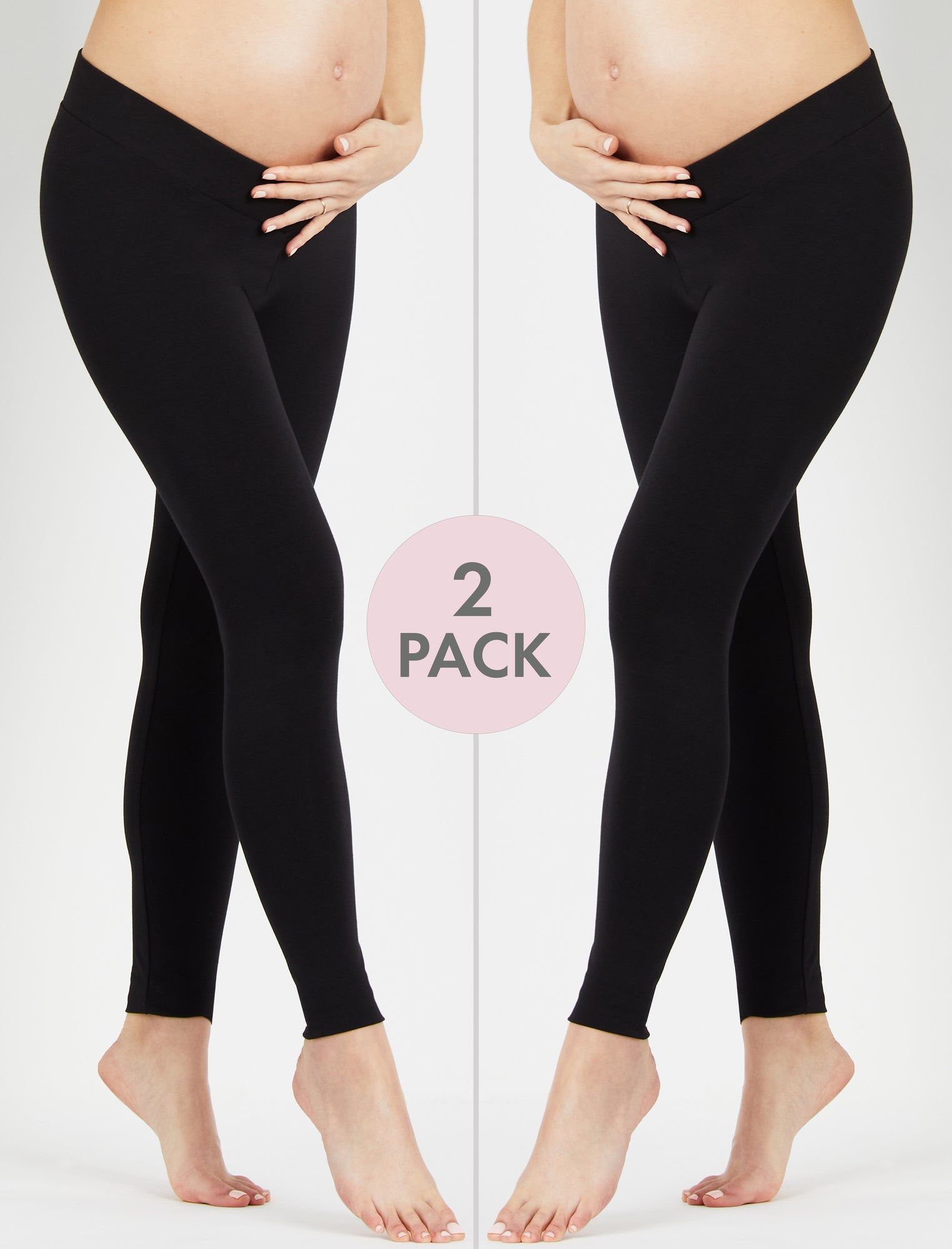 BumpStart Under Belly Maternity Leggings (2 Pack)- Black/Black sold by Motherhood Maternity