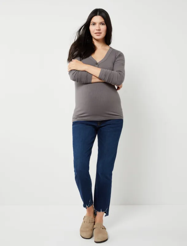 Frame Le High Raw Hem Straight Leg Maternity Jeans sold by Motherhood Maternity