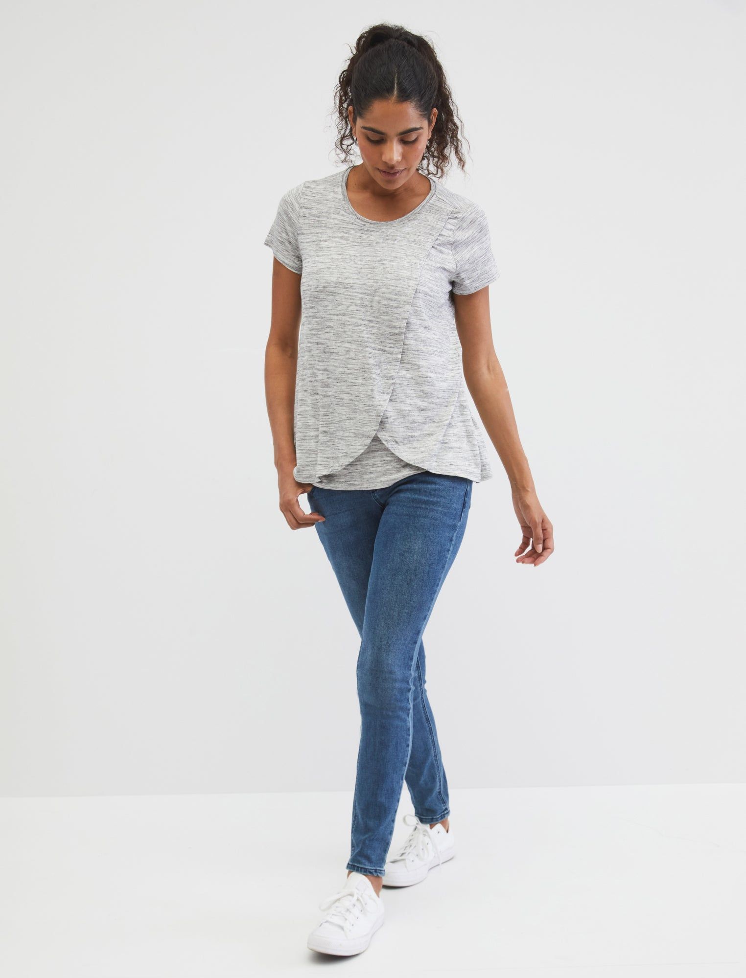 Pull Over Open Front Nursing Tee sold by Motherhood Maternity product image thumbnail 4