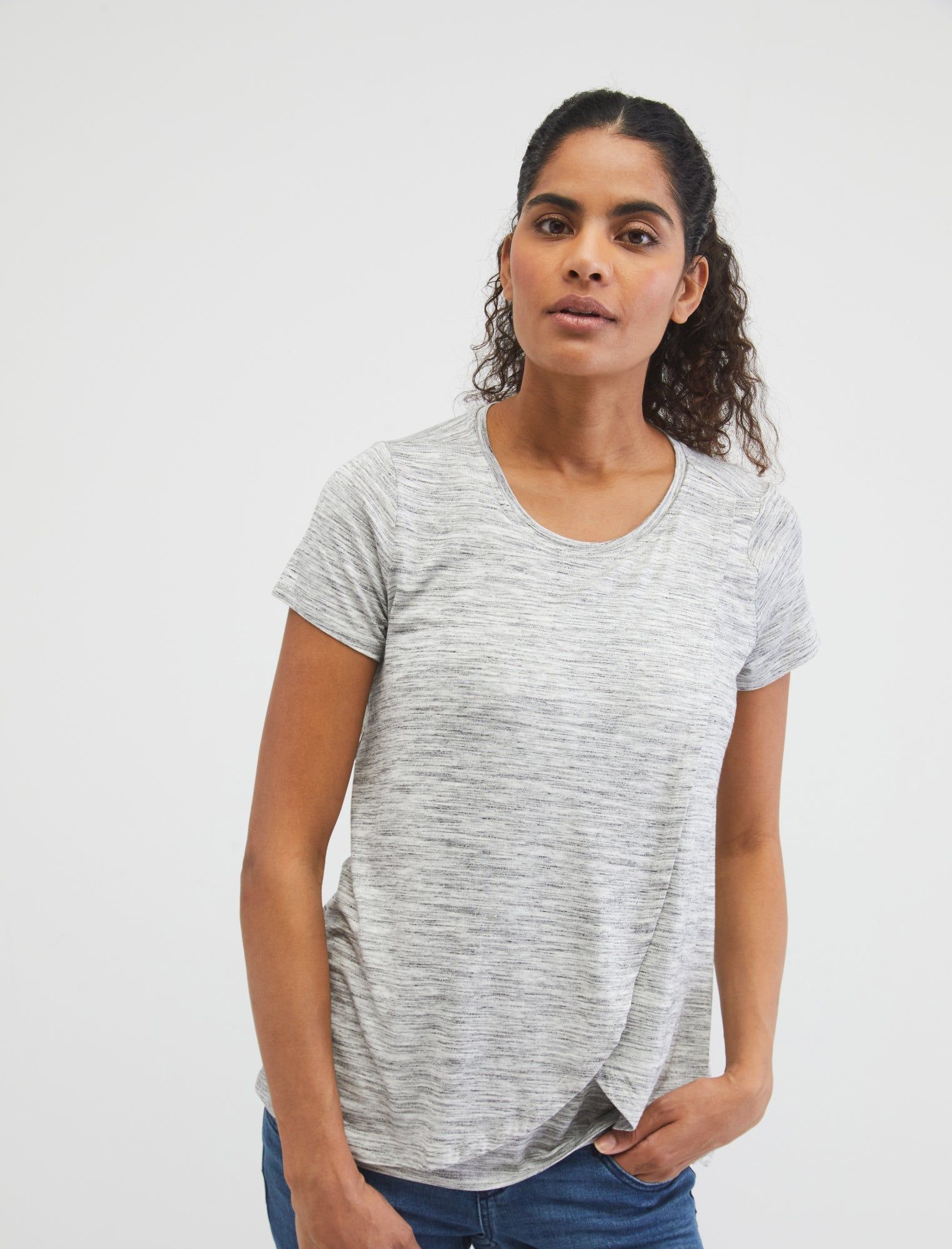 Pull Over Open Front Nursing Tee sold by Motherhood Maternity product image thumbnail 5