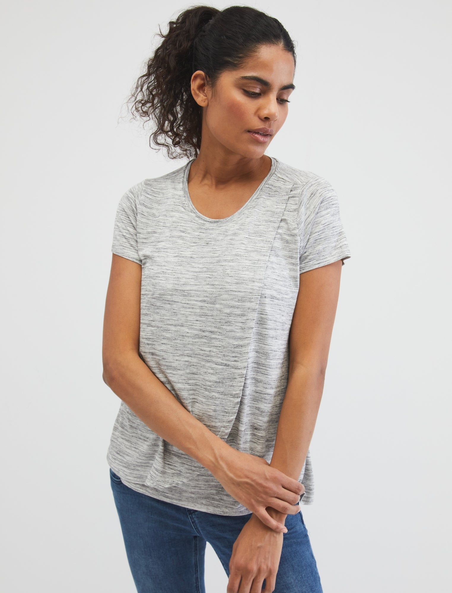 Pull Over Open Front Nursing Tee sold by Motherhood Maternity product image thumbnail 2