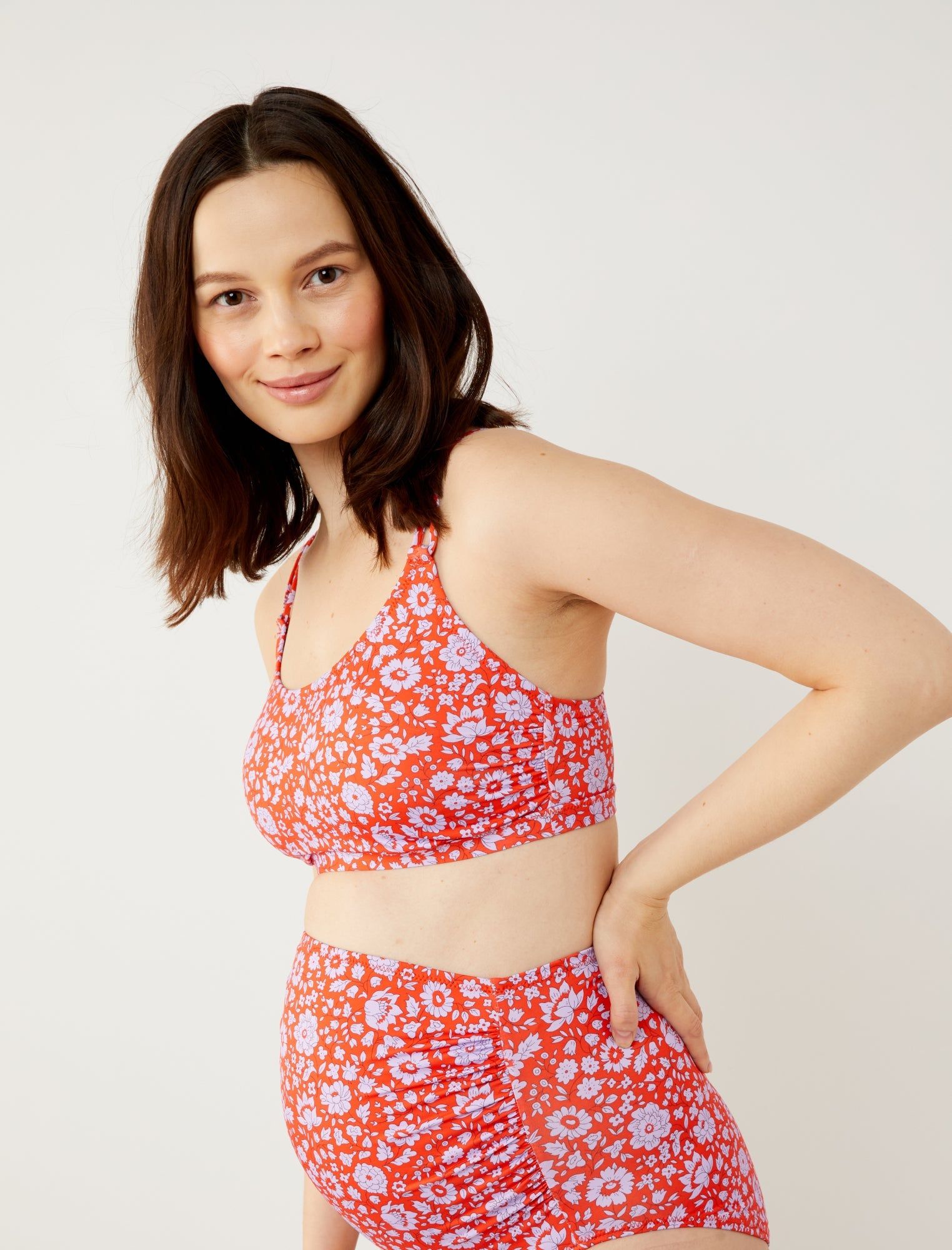 High Waisted Two Piece Maternity Bikini Made with Liberty Fabric sold by Motherhood Maternity product image thumbnail 5