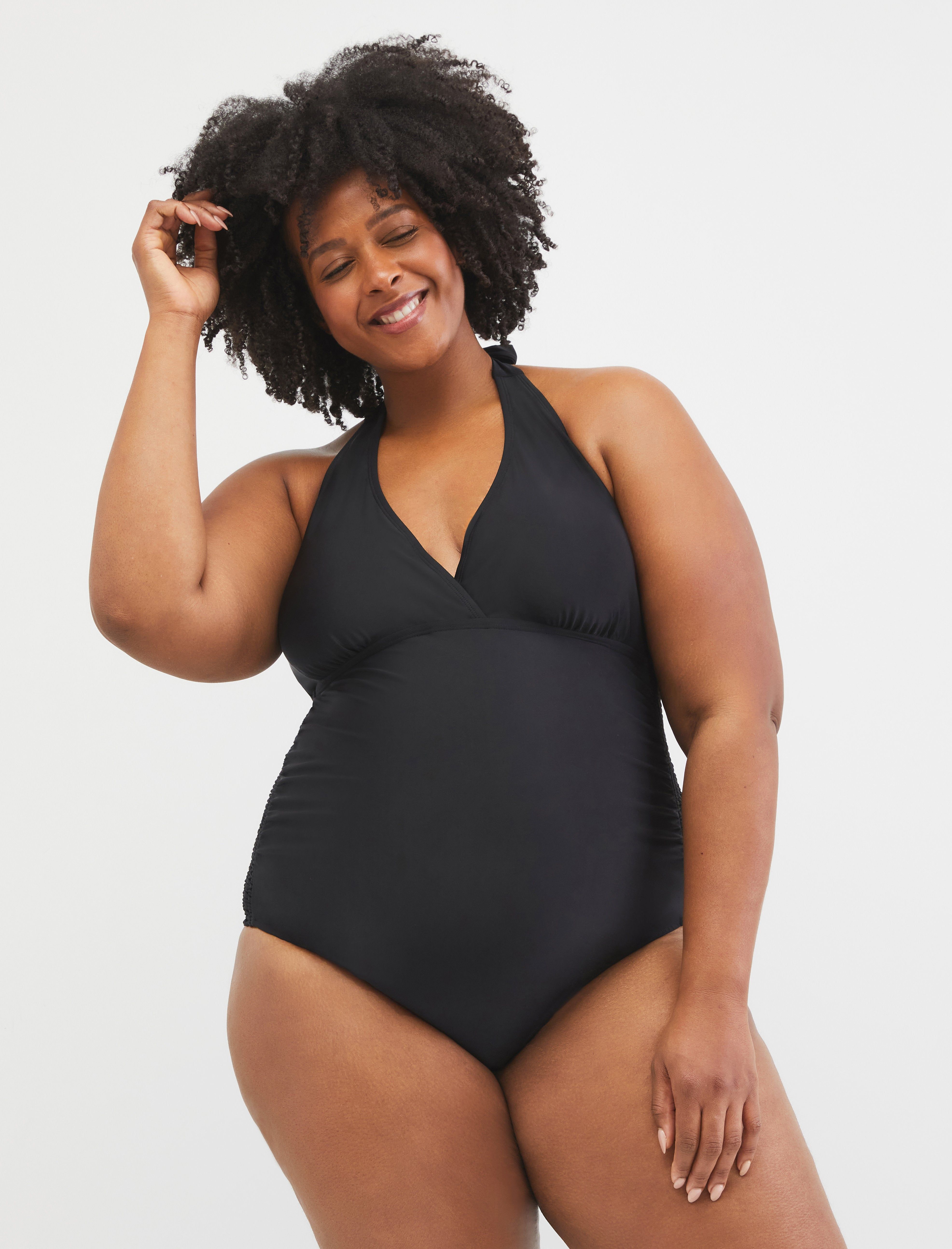 Beach Bump™ Plus Size Smocked Waist Maternity One Piece Swimsuit UPF 50+ sold by Motherhood Maternity