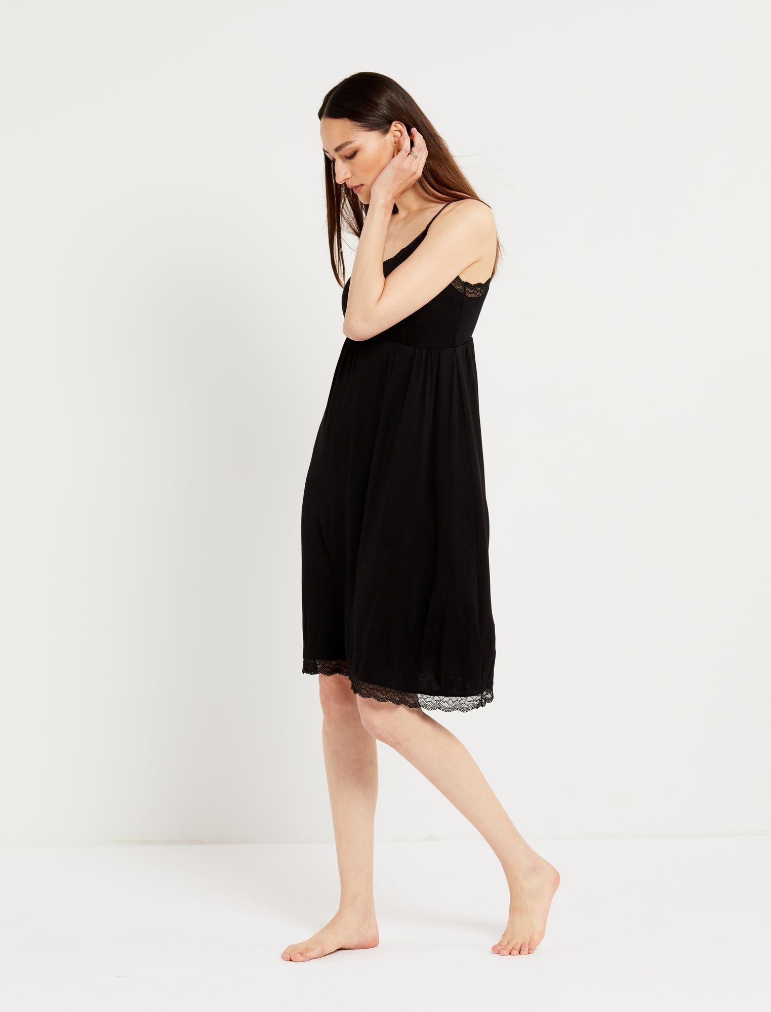 Lace Trim Clipdown Nursing Nightgown sold by Motherhood Maternity product image thumbnail 4