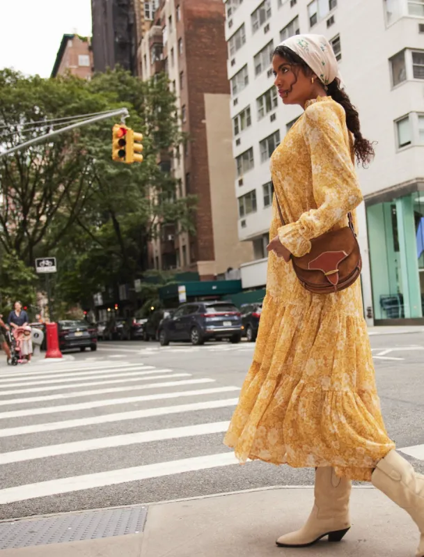 Floral Crinkle Chiffon Tiered Maxi Maternity Dress sold by Motherhood Maternity
