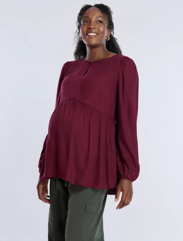 Long Sleeve Keyhole Blouse made by Motherhood Maternity