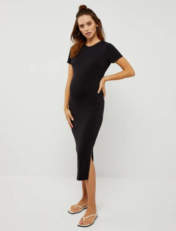 Luxe Knit Midi Maternity Dress sold by Motherhood Maternity