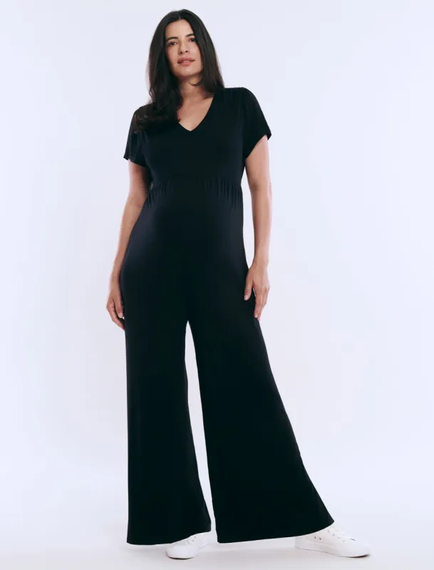 Short Sleeve V-Neck Jumpsuit sold by Motherhood Maternity