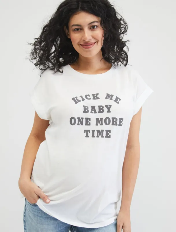 Kick Me Baby Maternity Graphic Tee sold by Motherhood Maternity