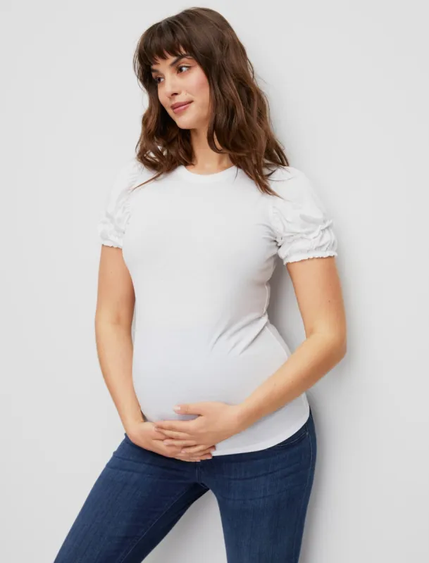 Ruffle Sleeve Maternity Tee sold by Motherhood Maternity