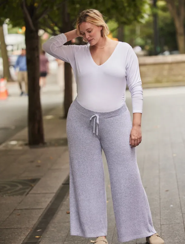 Plus Size Sustainable Hacci Knit Wide Leg Maternity Pants sold by Motherhood Maternity