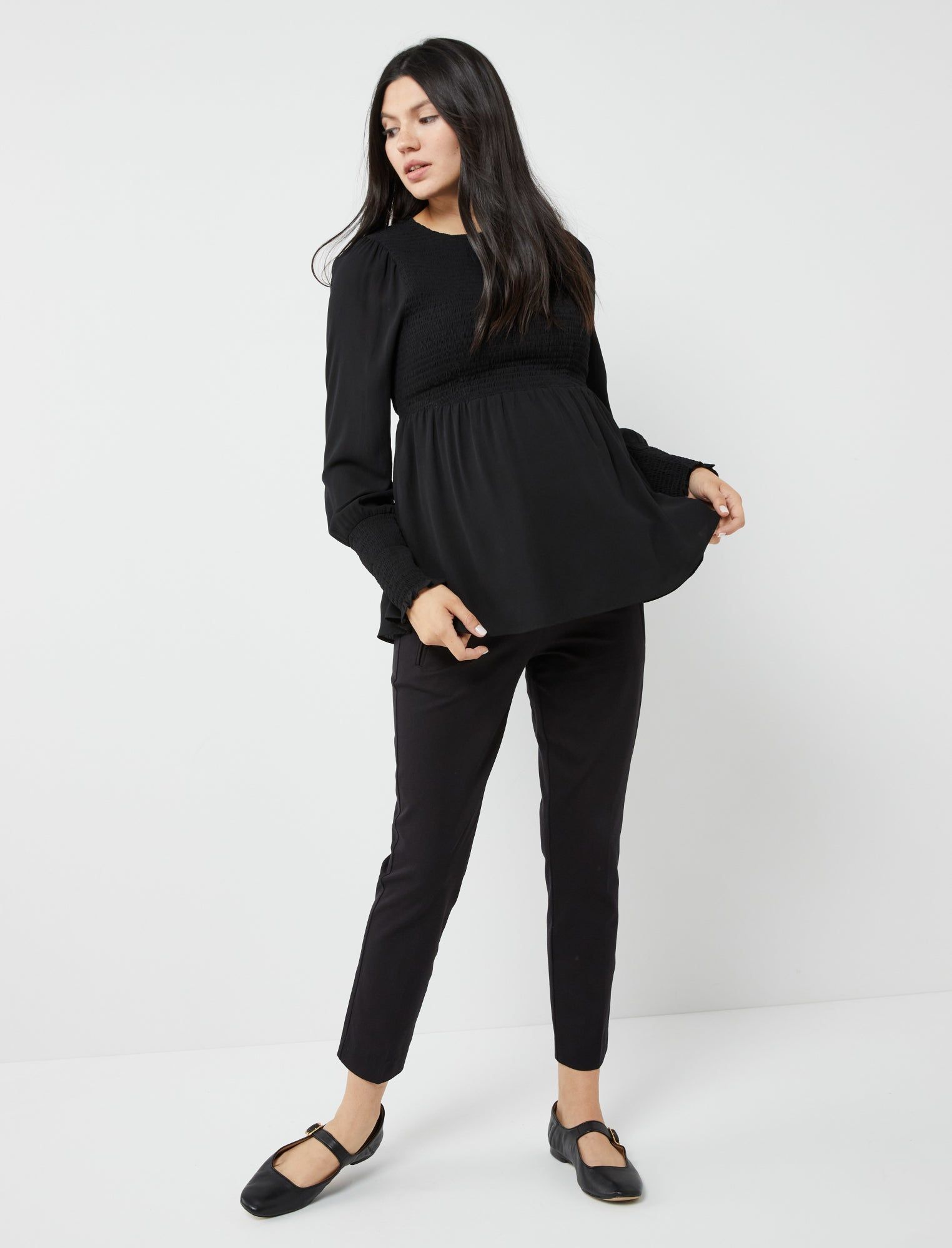 The Curie Secret Fit Belly Twill Slim Ankle Maternity Pant sold by Motherhood Maternity