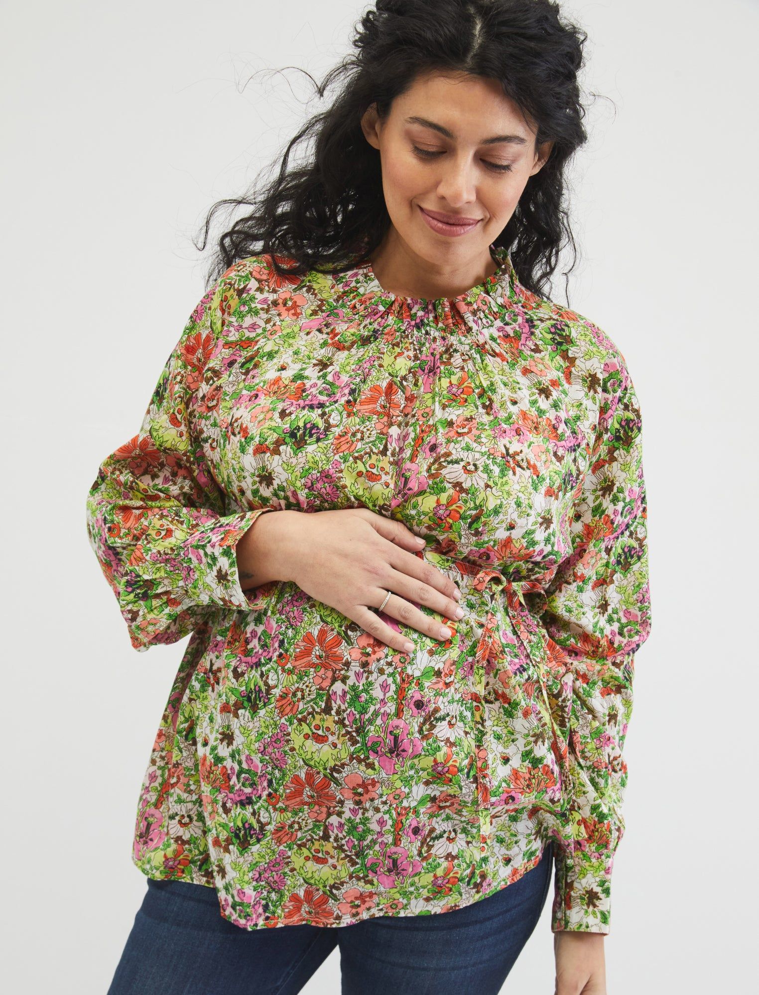 Ruffle Neck Maternity Blouse sold by Motherhood Maternity product image thumbnail 3