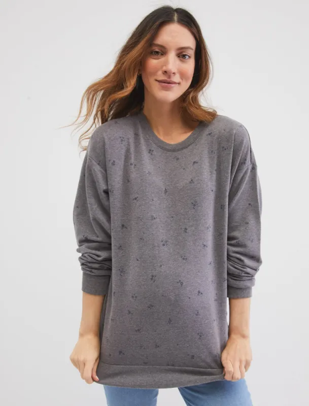 Printed Crewneck Maternity Sweatshirt sold by Motherhood Maternity