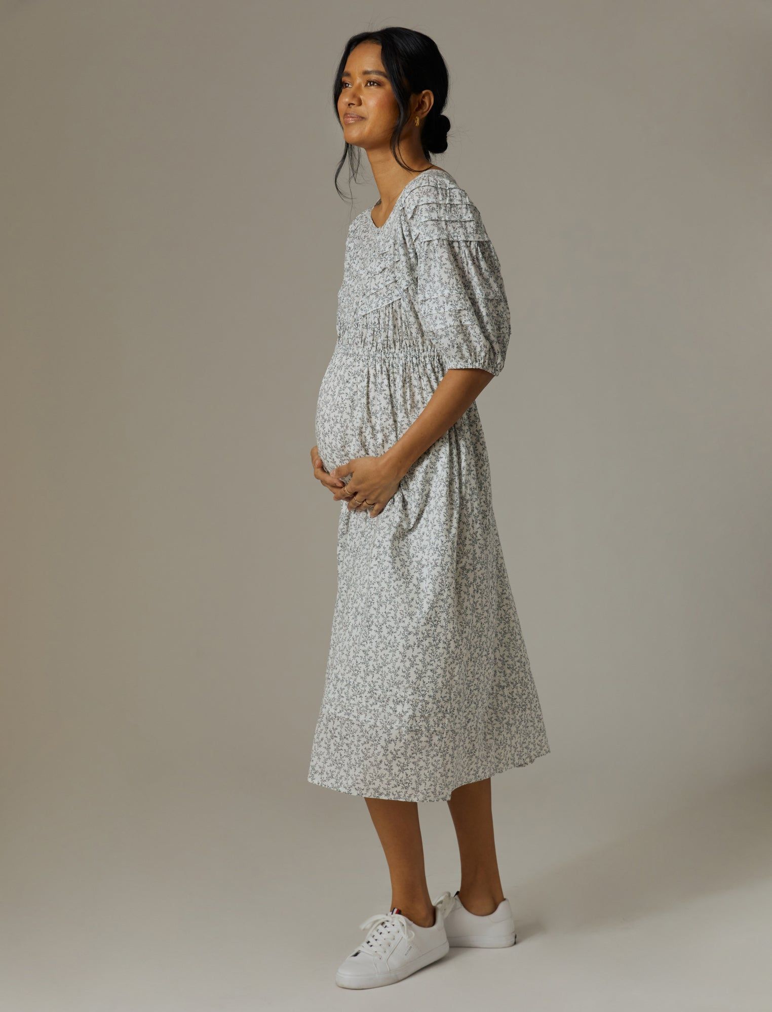 Tiered Voile Midi Maternity Dress sold by Motherhood Maternity product image thumbnail 3