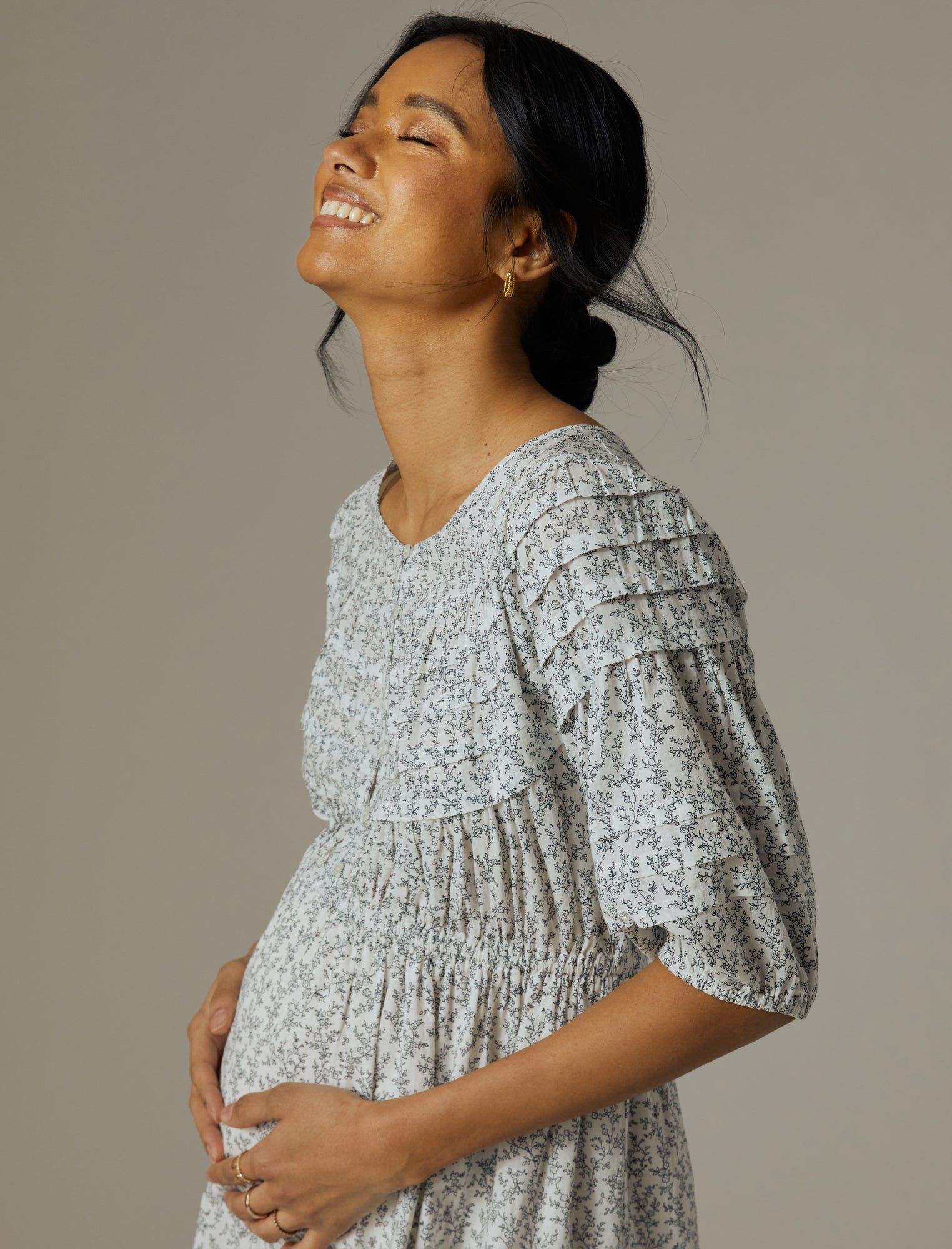 Tiered Voile Midi Maternity Dress sold by Motherhood Maternity product image thumbnail 5