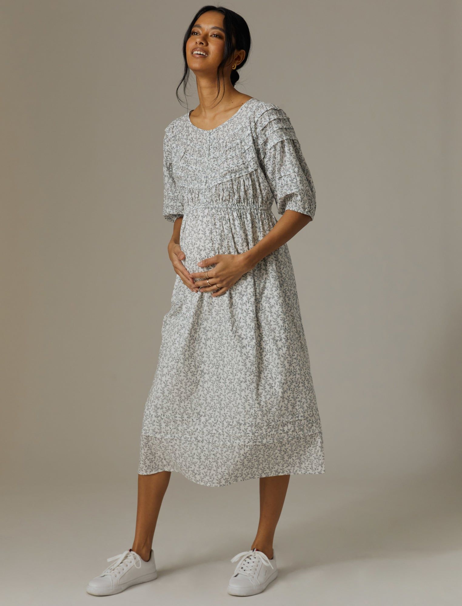 Tiered Voile Midi Maternity Dress sold by Motherhood Maternity product image thumbnail 2