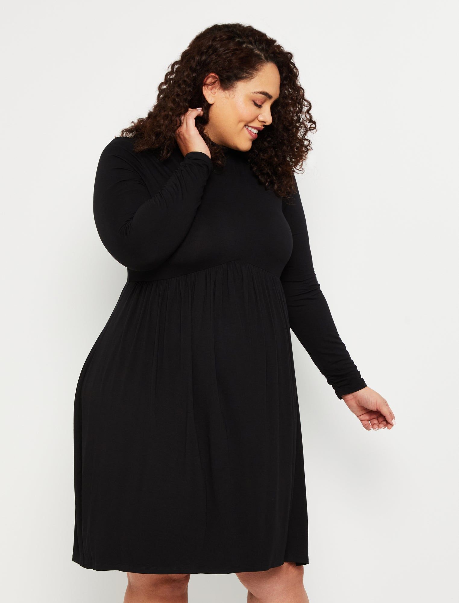 Plus Size Fit and Flare Turtleneck Maternity Dress sold by Motherhood Maternity product image thumbnail 5