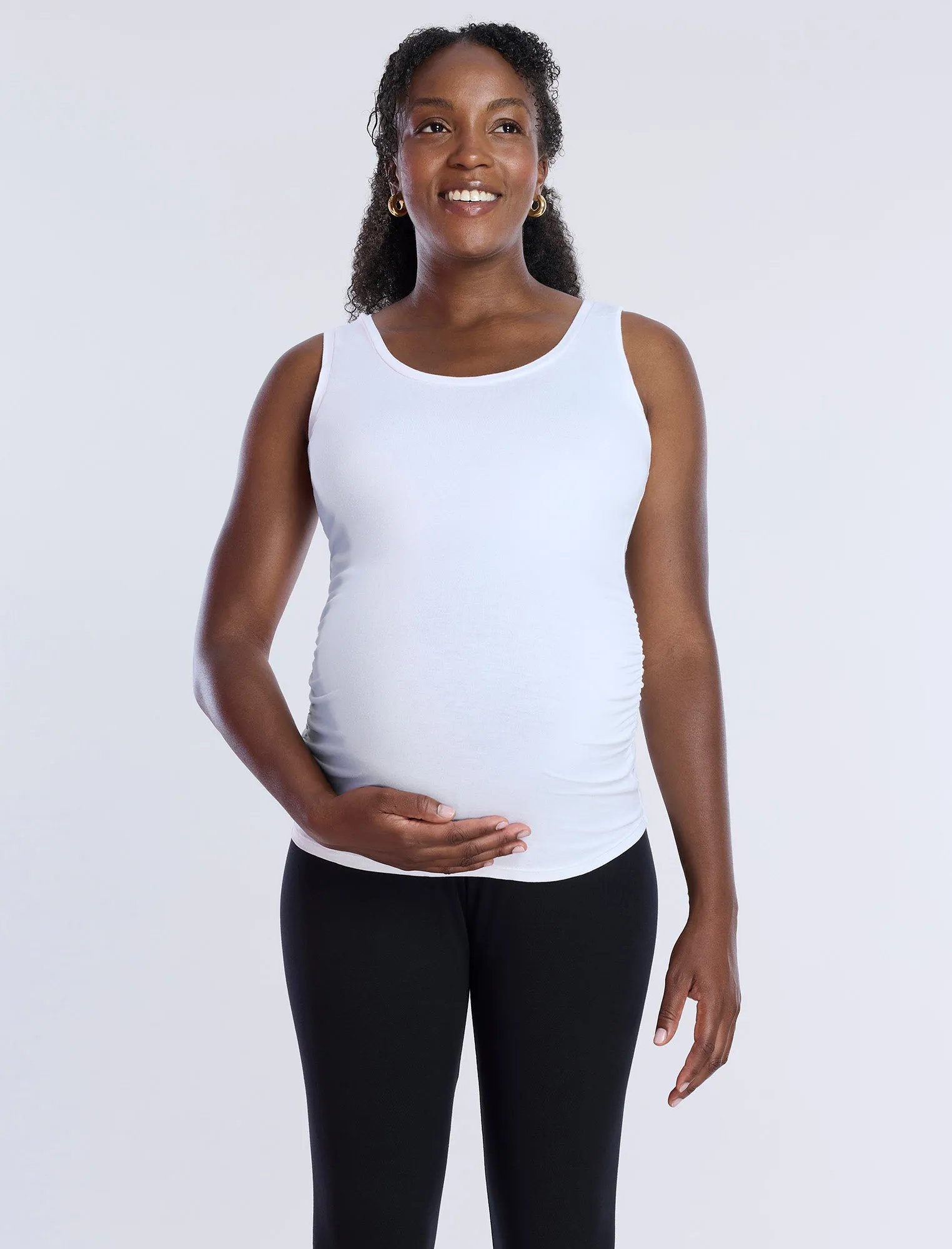 Side Ruched Maternity Tank Top sold by Motherhood Maternity