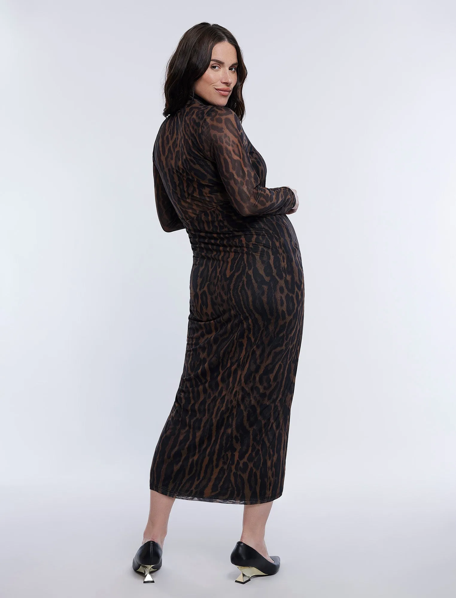 Long Sleeve Bodycon Top in Mesh sold by Motherhood Maternity product image thumbnail 2