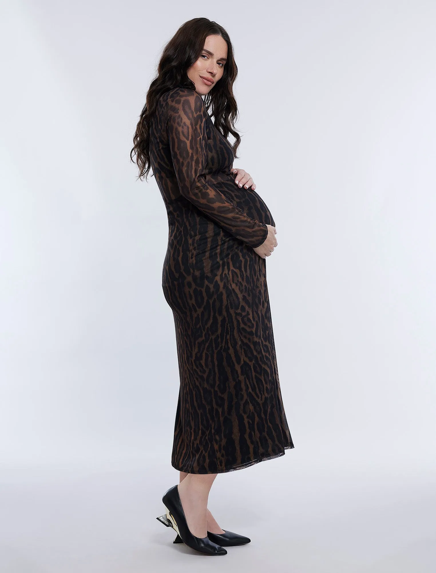 Long Sleeve Bodycon Top in Mesh sold by Motherhood Maternity product image thumbnail 3