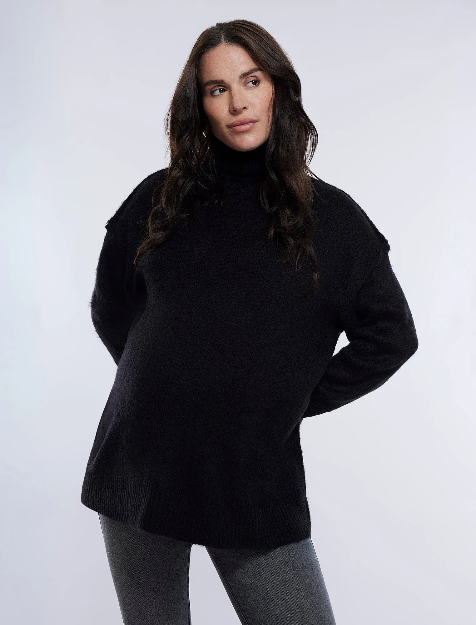 Long Sleeve Mock Neck Sweater sold by Motherhood Maternity product image thumbnail 4