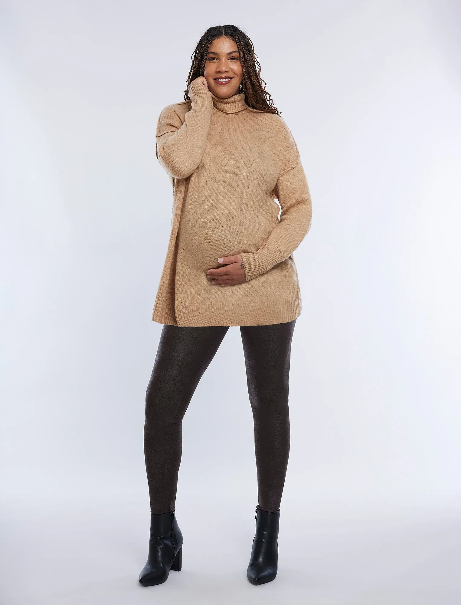 Long Sleeve Mock Neck Sweater sold by Motherhood Maternity