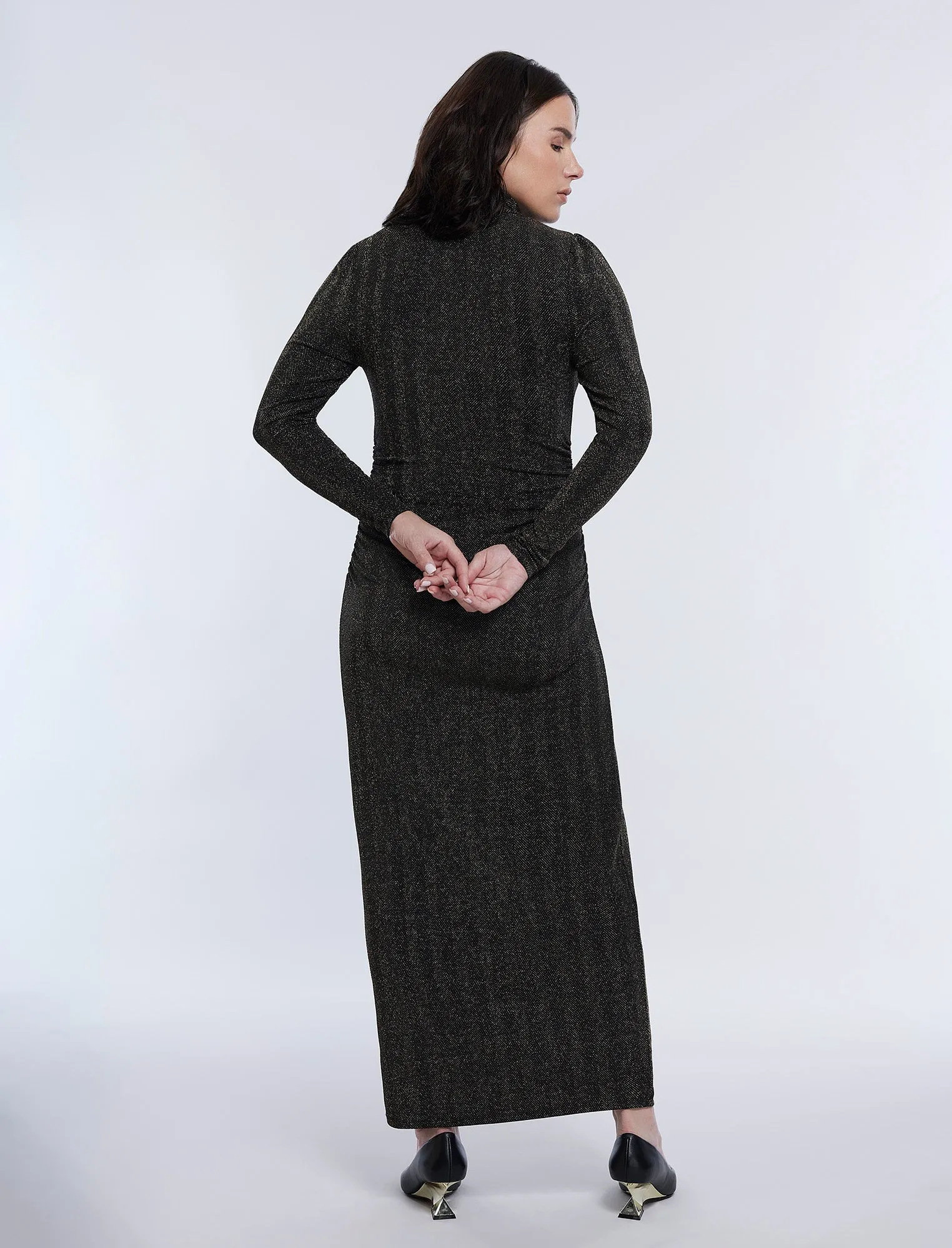 Long Sleeve Bodycon Maxi Dress in Lurex Knit sold by Motherhood Maternity product image thumbnail 2
