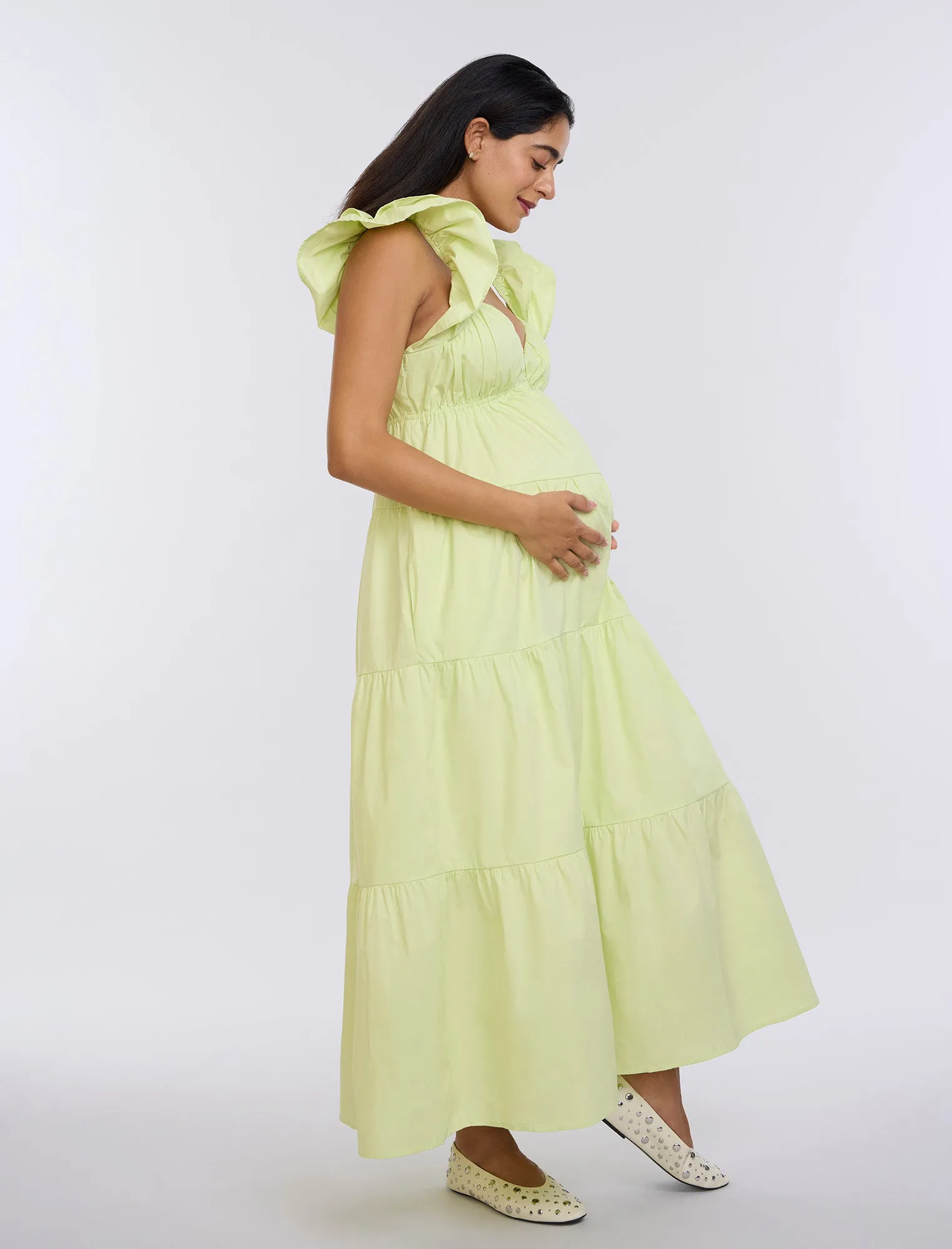 Empire Ruffle Sleeve Maxi Dress sold by Motherhood Maternity product image thumbnail 3