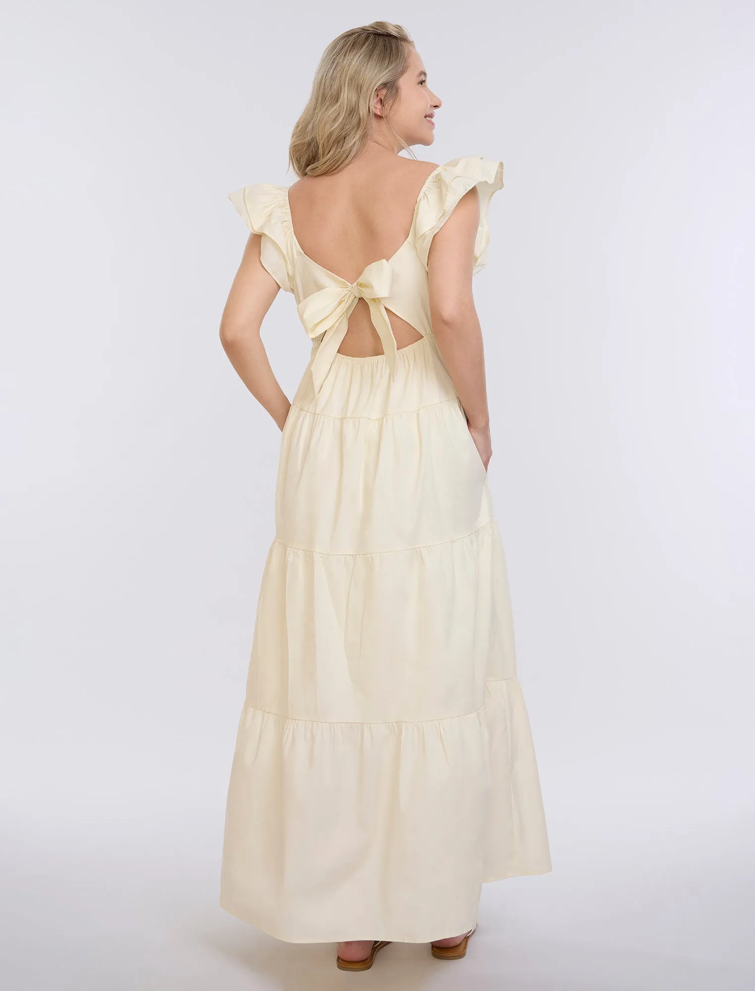 Empire Ruffle Sleeve Maxi Dress sold by Motherhood Maternity product image thumbnail 2