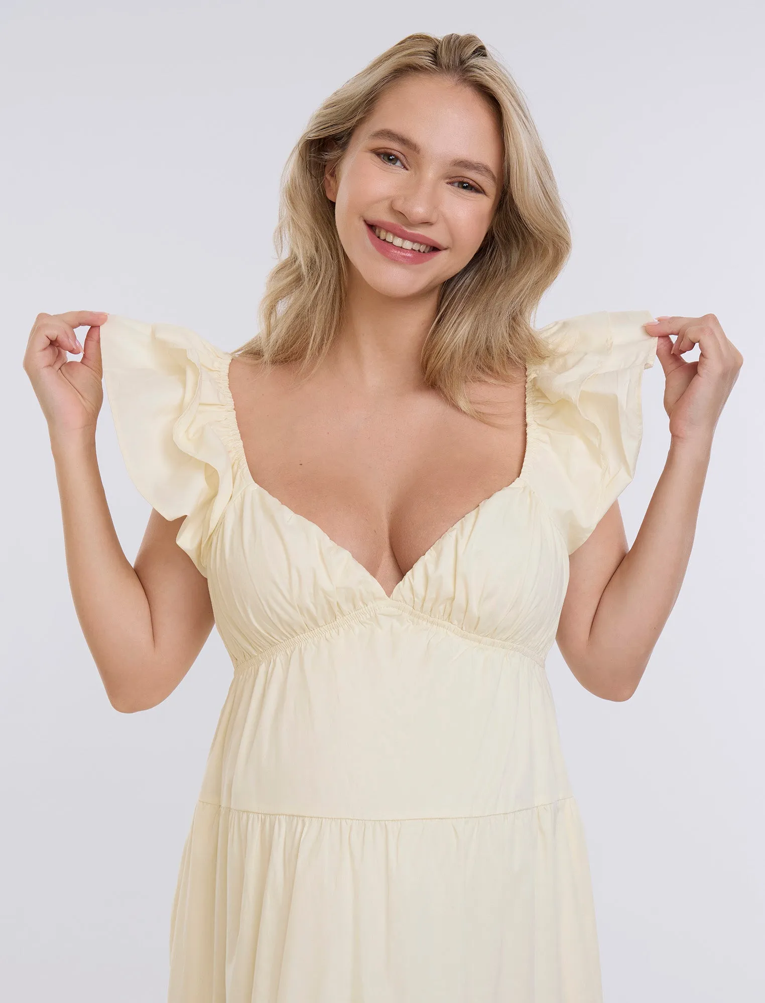 Empire Ruffle Sleeve Maxi Dress sold by Motherhood Maternity product image thumbnail 4