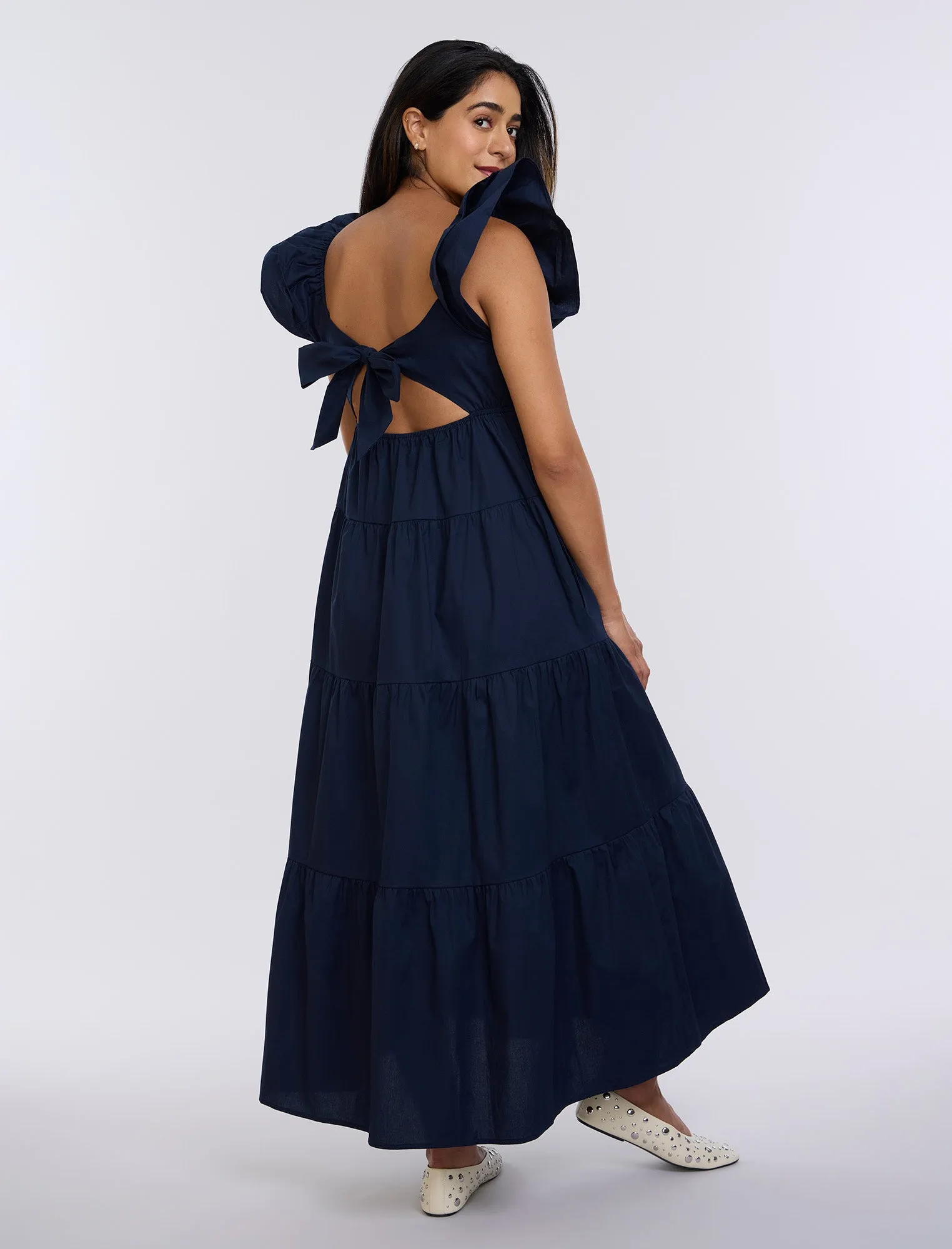 Empire Ruffle Sleeve Maxi Dress sold by Motherhood Maternity product image thumbnail 2